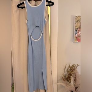 Ribbed cut out maxi dress